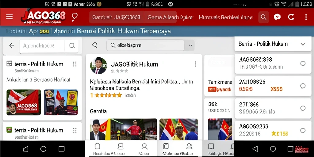 Tampilan antarmuka pengguna JAGO368 yang sederhana dan informatif.