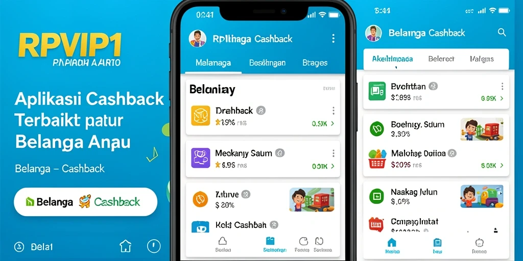 Tampilan antarmuka RPVIP1 yang menarik dengan fungsi Cashback yang jelas.