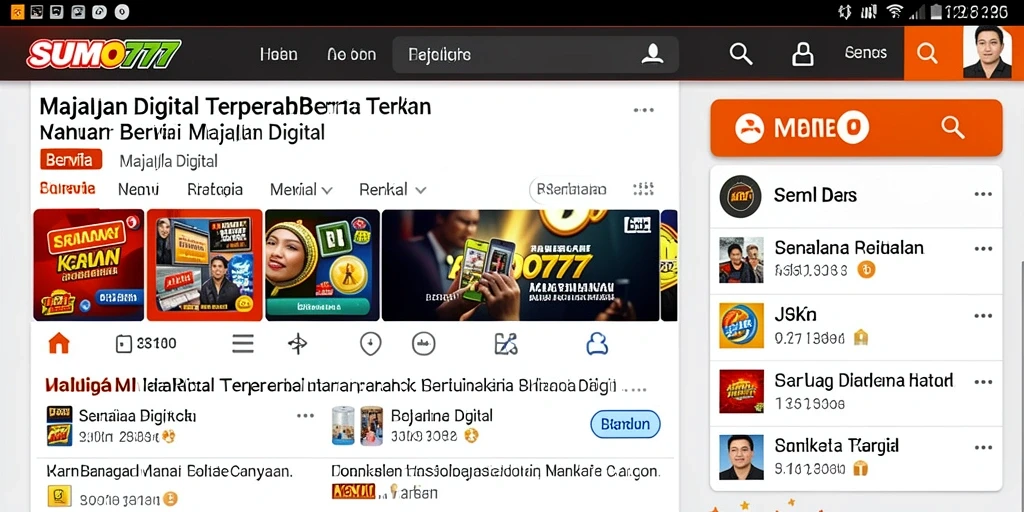 Antarmuka pengguna SUMO777 yang modern dan informatif.